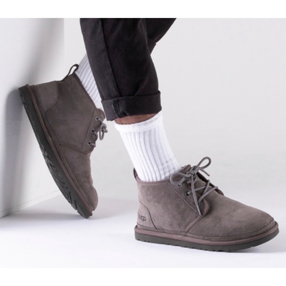 UGG Neumel Grey Suede Lace Up Chukka Boots 1017320K Kids 4 Womens 6
